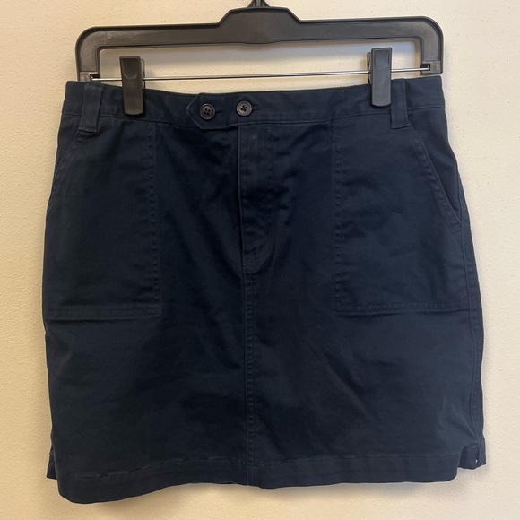 Lands End Mini Skort Blue Button Zipper Cotton Blend Solid with Pockets Girls 16 - Picture 5 of 12